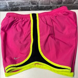 Woman's Nike Pink and Yellow Athletic Shorts‎ Lightweight Design